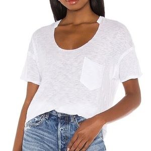 Free People Summer Sky Distressed Pocket T Shirt Tee